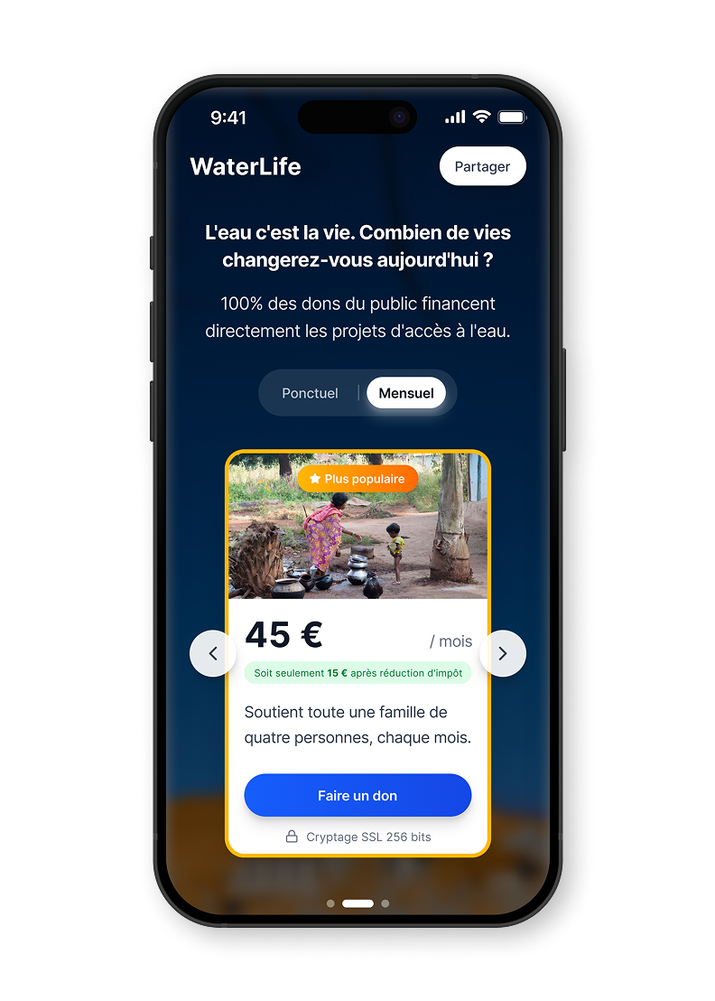 Impact landing iRaiser - cards slider on mobile Impact landing iRaiser - cards slider on mobile