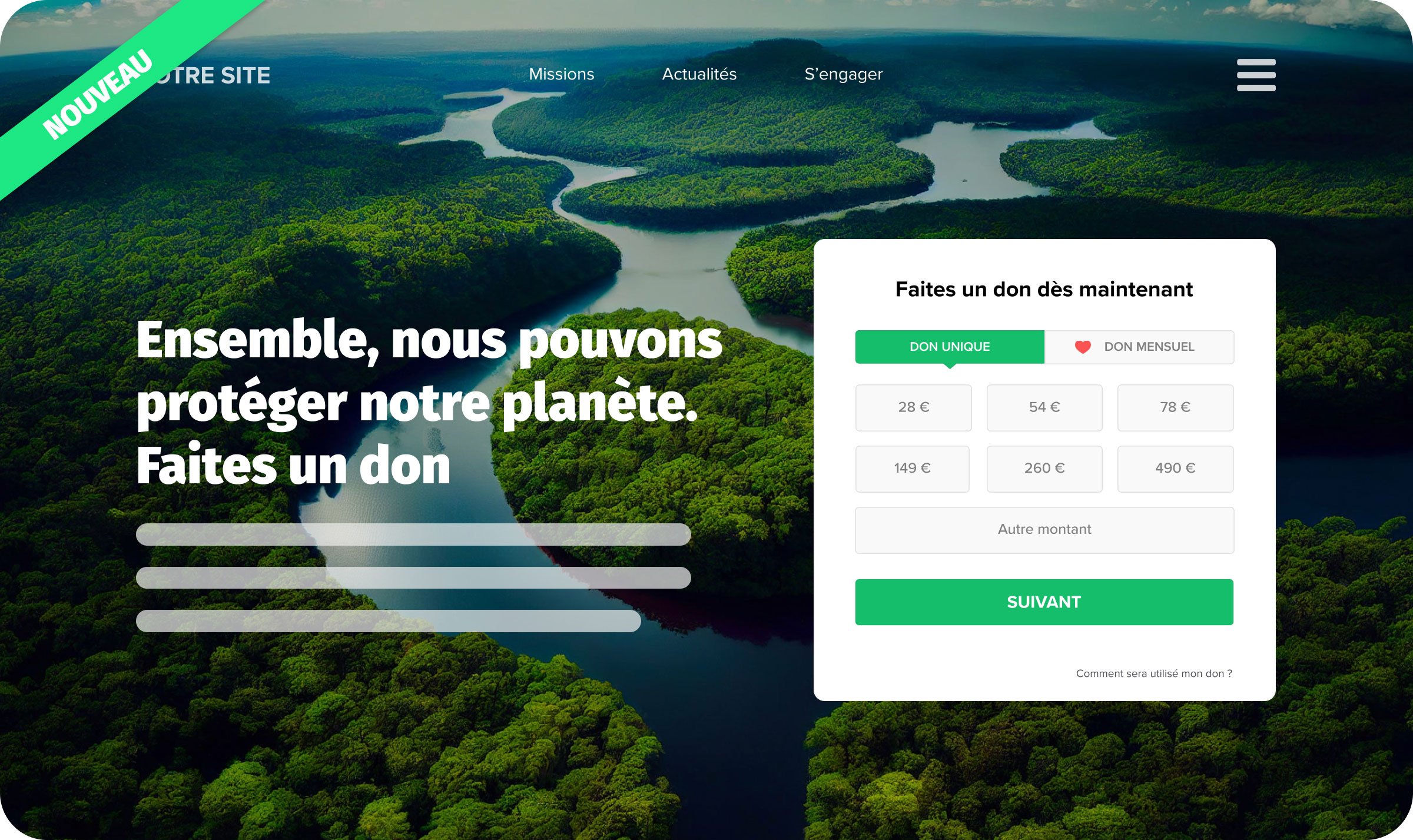 Formulaire de don natif iRaiser